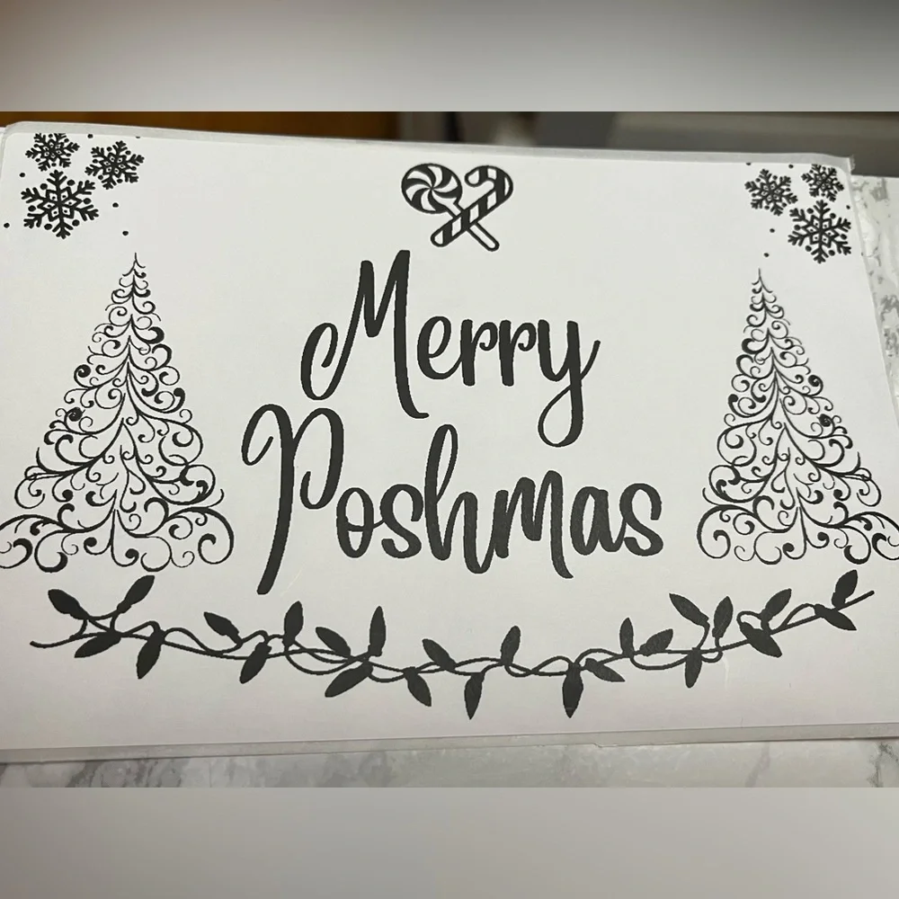 🌺50 Merry Poshmas Thermal Labels